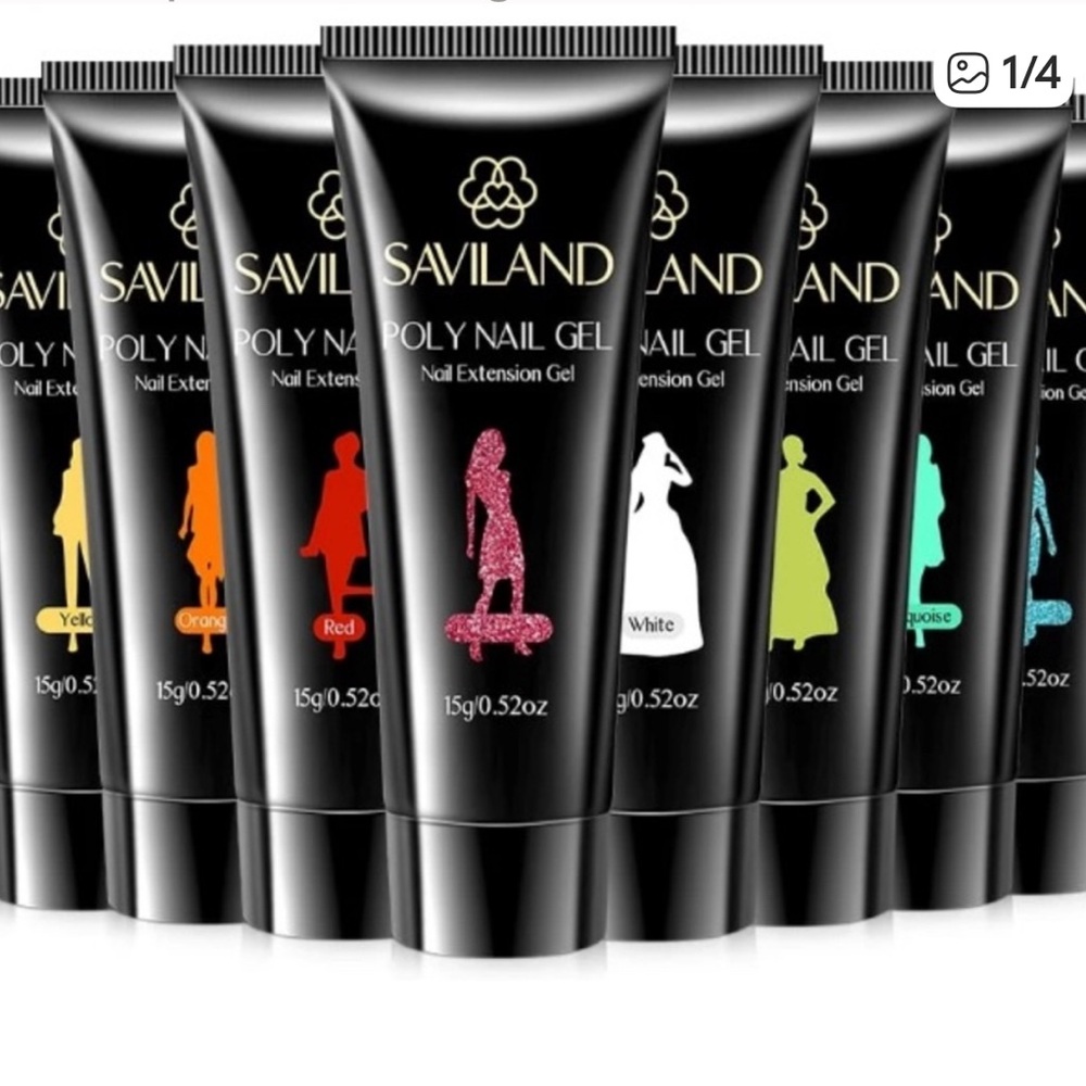 Saviland Poly Nail Gel Set lot of 50!! New! Includes nail lamp also new!